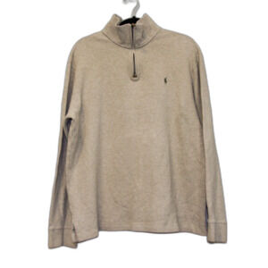 Polo Ralph Lauren oatmeal colored XL quarter zip pullover 100% cotton sweater